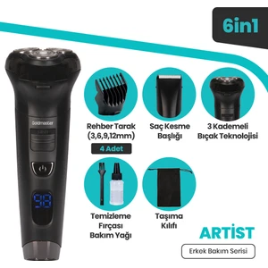 GM-8162 Artist 6 In 1 Erkek Bakım Seti