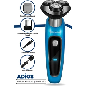 GoldMaster Adios 2in1  Islak Kuru Esnek Oynar Başlıklı IPX6 Su Geçirmez Tıraş Makinesi  GM-8194