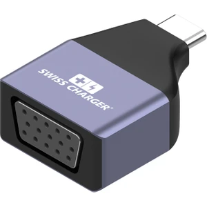 Swiss Charger Swiss Charger 30051 Type C'den VGA Dönüştürücü Adaptör iPad MAC Windows uyumlu