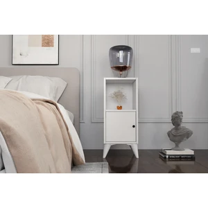 Modern Tasarımlı Beyaz Suntalam Kapaklı Komodin 30x30 cm Şık ve Fonksiyonel