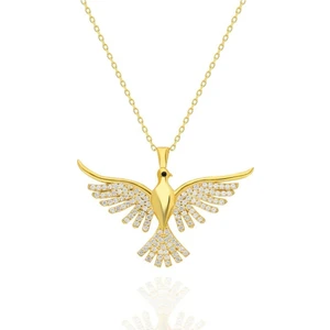 Gold Kaplama Zirkon Taşlı Anka Kuşu Kolye