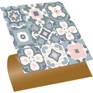 Kendinden Yapışkanlı Yeşil-Pembe Pvc Karo 30x30 cm 11 Adet 1m2