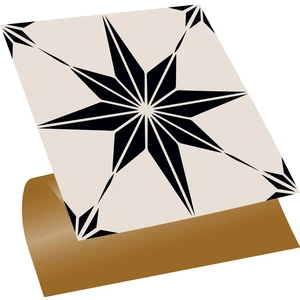 Kendinden Yapışkanlı Siyah Yıldız Desenli Pvc Karo 30x30 cm 11 Adet 1m2