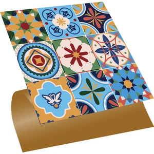Kendinden Yapışkanlı Zambak Desenli Pvc Karo 30x30 cm 11 Adet 1m2