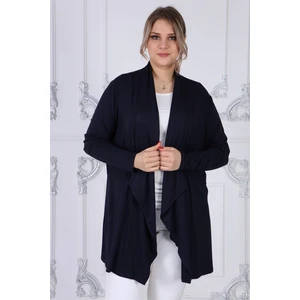 Sea Moda Viskon Kumaş Devrik Yaka Hırka-Lacivert