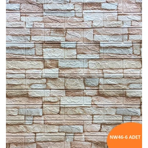 Renkli Duvarlar NW46 Kendinden Yapışkanlı  Çok Renkli Taş Kahve Köpüğü Kendinden Yapışkanlı Paneli 70X77 cm