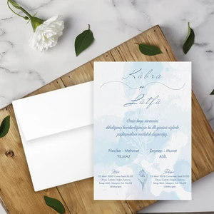 Seyhan Davetiye Beyaz Zarflı Davetiye Düğün - Nişan - Kına - Nikah (100 Adet)