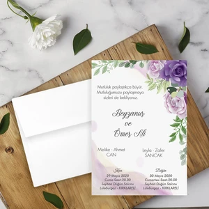 Seyhan Davetiye Beyaz Zarflı Davetiye Düğün - Nişan - Kına - Nikah (100 Adet)