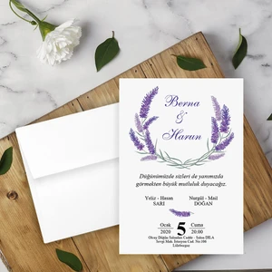 Seyhan Davetiye Beyaz Zarflı Davetiye Düğün - Nişan - Kına - Nikah (100 Adet)