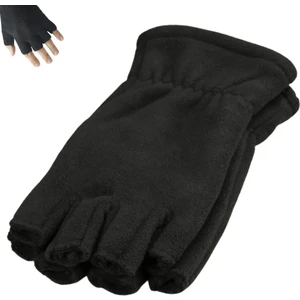 Axe Sportswear Unisex Siyah Parmaksız Kesik Yarım Parmak Kışlık Termal Polar Eldiven