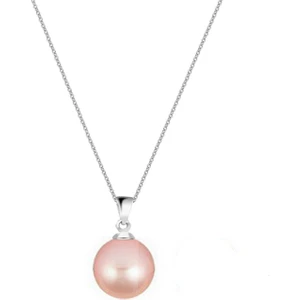 Modern Takı Pembe Inci Kolye Gümüş