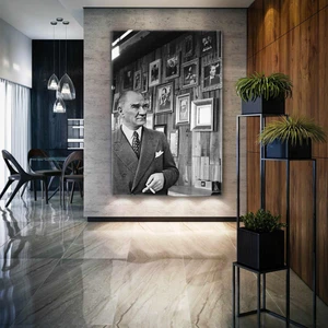 SML Tablo Gazi Mustafa Kemal Atatürk Büyük Önder Portresi Kanvas Tablo