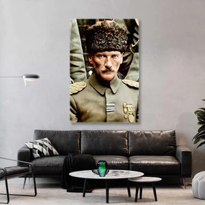 SML Tablo Mustafa Kemal Atatürk Büyük Komutan Portre Kanvas Tablo