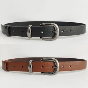 %100 Hakiki Deri Siyah-Taba 2'li Kadın Kemer KMRX1007