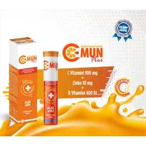 World Medicine Ophthalmics C Mun Plus C Vitamin D Vitamini ve Çinko Efervesan Tablet 20'li