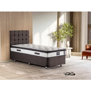 King Yatak Seti 80x180 Tek Kişilik Yatak Baza Başlık Takımı Füme