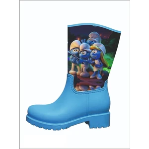 Sea & Blue Shoes Şirinler Baskılı Su Geçirmeyen Kız Çocuk Yağmur Çizmesi