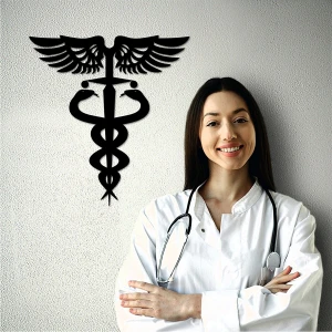 50X47 Tıp ve Sağlık Sembolü Doktor Hemşire Eczacı Dekor Tablo Mdf Ahşap Lazer Kesim Duvar P