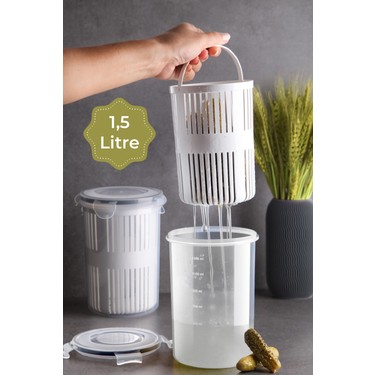ゆうみ　35缶 Vienev Süzgeçli Saklama Kabı Zeytinlik Turşuluk 1,5 Litre Fiyatı
