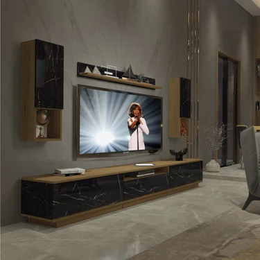 Decoraktiv Trendstyle 270DAS Mdf Tv Ünitesi Tv Sehpası Pera Siyah