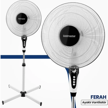 Goldmaster Gm-7927 Ayaklı Vantilatör 50 W Yatay Salınım Özelliği ile Ferahlatıcı