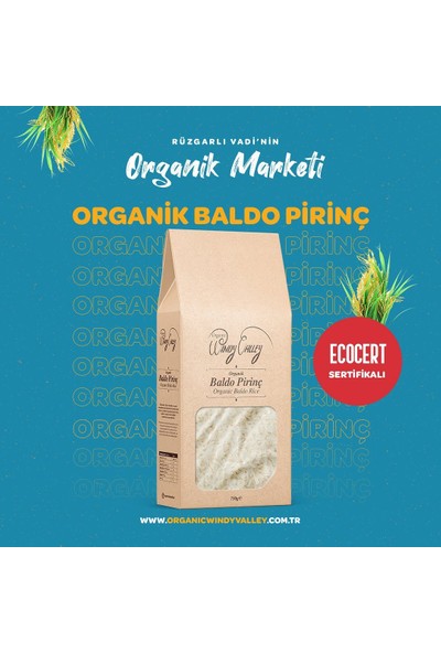 Organic Windy Valley Organik Baldo Pirinç 750 gr