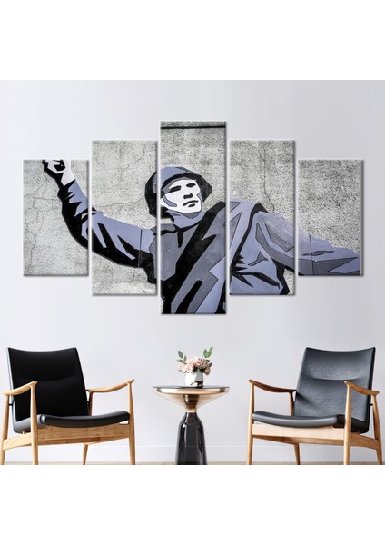 5 Parçalı Mix Kanvas Tablo, Solider Graffiti Resim, Solider Duvar Dekoru, Graffiti Solider Sanat,