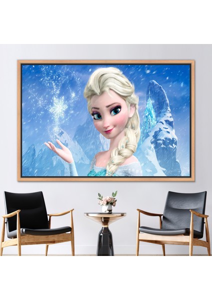 1 Parça Naturel Çerçeveli Kanvas Tablo, Elsa, Kraliçe Kanvas Baskı, Çocuklar Kanvas Baskı,