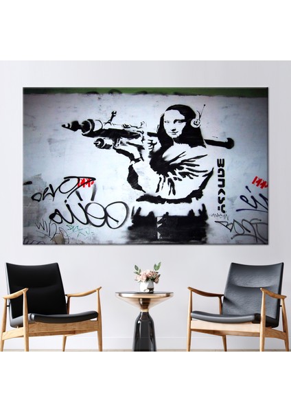 1 Parça Kanvas Tablo, Banksy Mona Lisa, Graffiti 3 Boyutlu Kanvas, Sokak Hediye Kanvas,