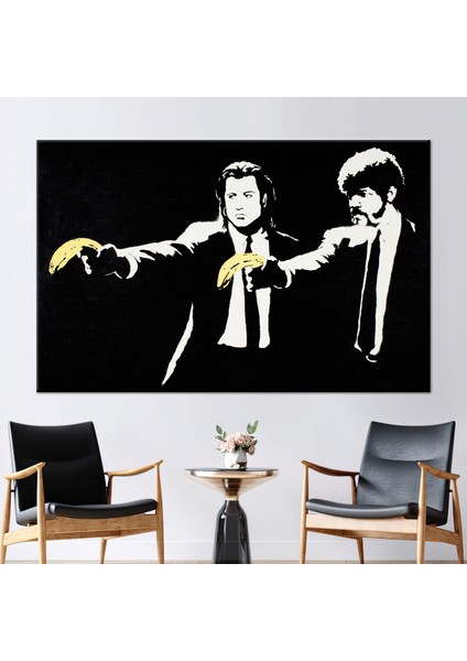 1 Parça Kanvas Tablo, Banksy Muz Silahı, Banksy Muz Kanvas Baskı, Sokak Kanvas Baskı,
