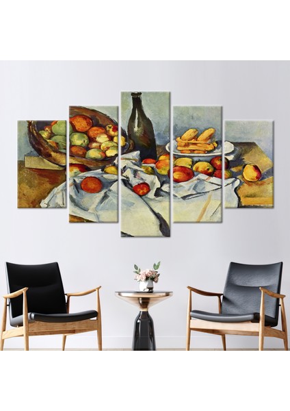 5 Parçalı Mix Kanvas Tablo, Paul Cezanne, Mutfak Sanat Eseri, Klasik Baskılı, Üreme Hediye Kanvas,