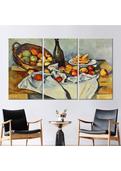 3 Parçalı Kanvas Tablo, Paul Cezanne, Oil Sanat Eseri, Klasik Kanvas, Üreme Kanvas Dekor,