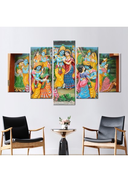 5 Parçalı Mix Kanvas Tablo, Üreme Sanat, Ünlü Kanvas Baskı,