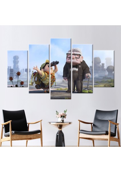 5 Parçalı Mix Kanvas Tablo, Soyut Kanvas Poster, Hava Balonları Kanvas Dekor, Çocuk 3 Boyutlu Kanvas