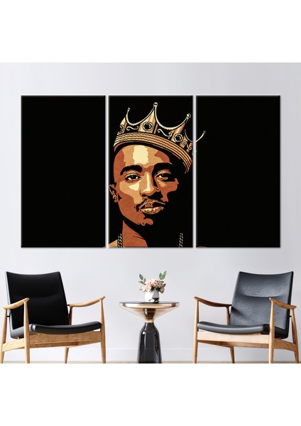 3 Parçalı Kanvas Tablo, Tupac Shakur, Şarkıcı Kanvas Poster, Tupac Baskılı, 2pac Duvar Dekoru,
