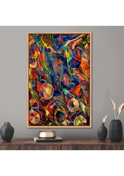 1 Parça Naturel Çerçeveli Kanvas Tablo, Modern Renkli Sanat Eseri, Yağ 3 Boyutlu Kanvas,
