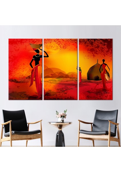 3 Parçalı Kanvas Tablo, Afrikalı Kadın Kanvas Poster, Siyah Kadın Sanat Eseri,