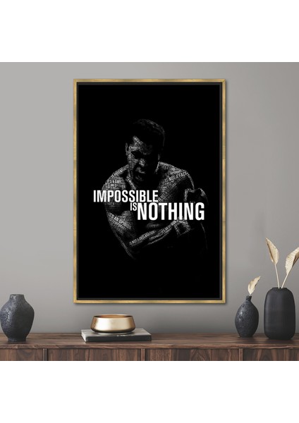 1 Parça Gold Çerçeveli Kanvas Tablo, Motivasyon Kanvas, Spor Sanat Eseri, Motivasyon Kanvas,