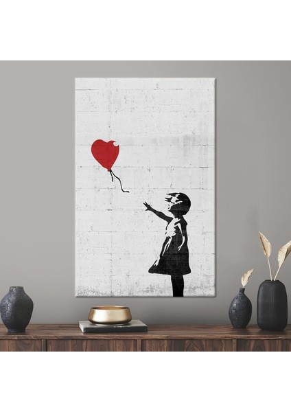 1 Parça Kanvas Tablo, Banksy Kız Duvar Süsü, Kız Grafiti Hediye Kanvas, Sokak Baskılı,