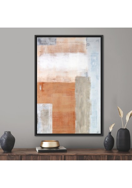 1 Parça Siyah Çerçeveli Kanvas Tablo, Yumuşak Tonlar Baskı, Minimal Sanat, Çağdaş Kanvas Poster,