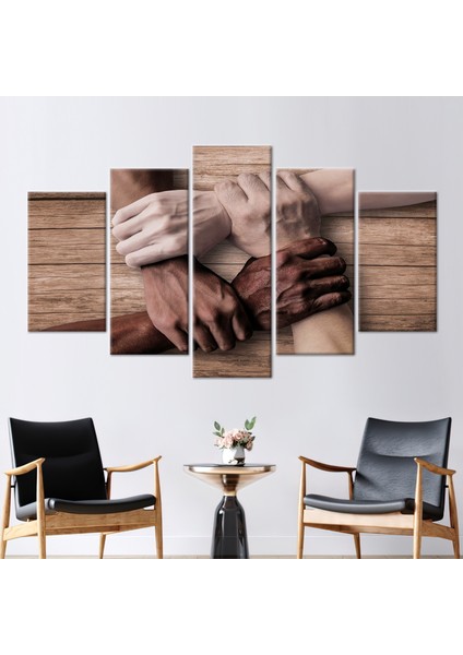 5 Parçalı Mix Kanvas Tablo, Takım Çalışması Yardımlar, Ilham Verici Kanvas Poster,