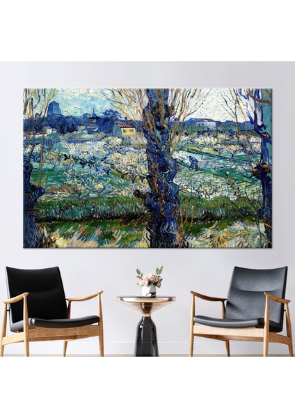 1 Parça Kanvas Tablo, Vincent Van Gogh Arles'e Bak, Üreme 3 Boyutlu Kanvas,