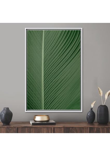 1 Parça Beyaz Çerçeveli Kanvas Tablo, Çiçek Duvar Dekoru, Çiçek Sanat, Yaprak 3 Boyutlu Kanvas,
