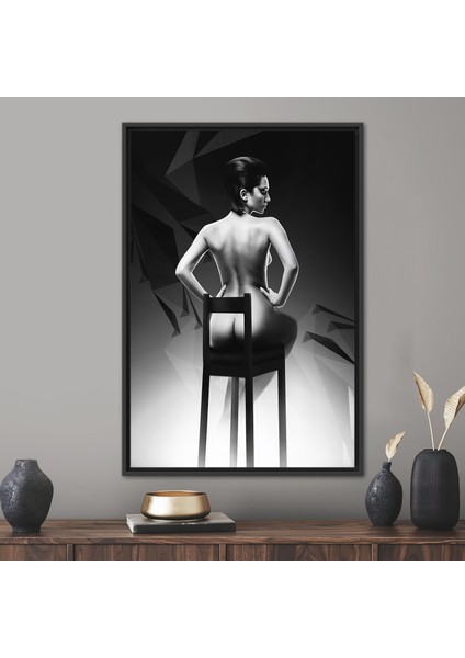 1 Parça Siyah Çerçeveli Kanvas Tablo, Şehvetli Kadın Poster, Yatak Odası Duvar Dekoru,