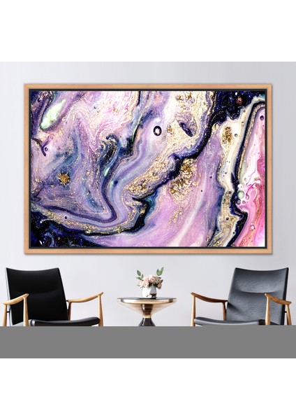 1 Parça Naturel Çerçeveli Kanvas Tablo, Soyut Kanvas Dekor, Işıltılı Sanat Eseri,
