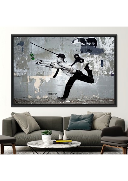 1 Parça Siyah Çerçeveli Kanvas Tablo, Kaçma Resim, Kaçırma Posteri, Dolar Sanat Eseri,