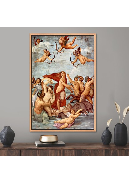 1 Parça Naturel Çerçeveli Kanvas Tablo, Raphael Sanzio, Üreme Duvar Dekoru, Yağlı Boya Baskısı,