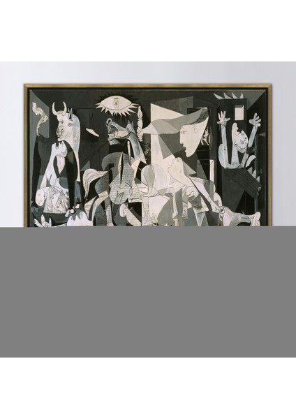 1 Parça Gold Çerçeveli Kanvas Tablo, Guernica Pablo Picasso, Guernica Pablo Picasso Baskılı,