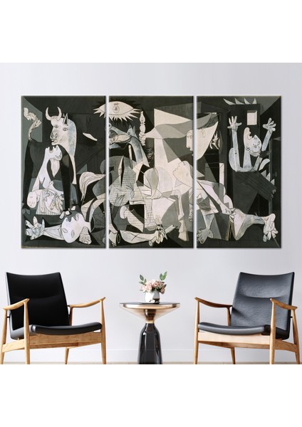 3 Parçalı Kanvas Tablo, Guernica Pablo Picasso, Guernica Pablo Picasso Kanvas Dekor,