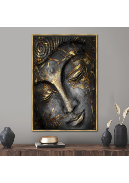 1 Parça Gold Çerçeveli Kanvas Tablo, Modern Posteri, Soyut Hediye Kanvas, Lüks Duvar Süsü,